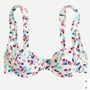 JCREW Underwire bikini top & High-cut waist bikini bottom in little blooms